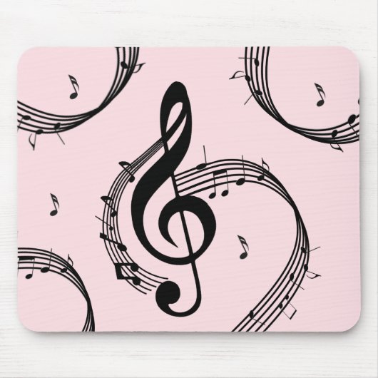 Tapis De Souris Climacic G Clef Music Rose (Devant)