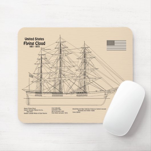 Tapis De Souris Clipper Ship Floud - Plan d'expédition SD (Avec souris)