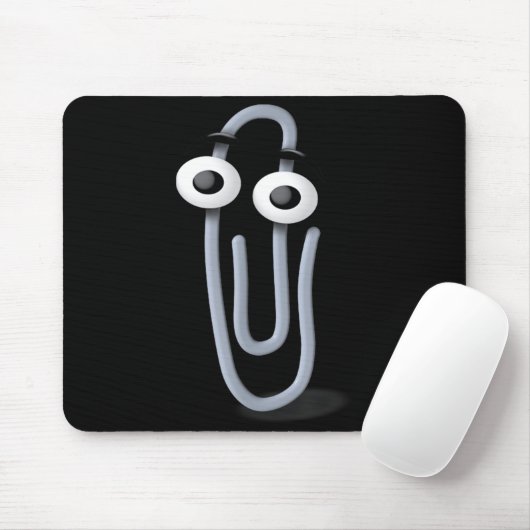 Tapis De Souris Clippy Paper Clip Funny Meme Page Note  (Avec souris)