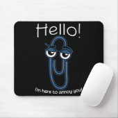 Tapis De Souris Clippy Paper Clip Funny Meme Page Note Sarcastic (Avec souris)