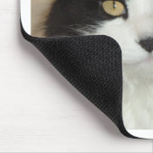 Tapis De Souris Closeup de chat noir et blanc (Coin)