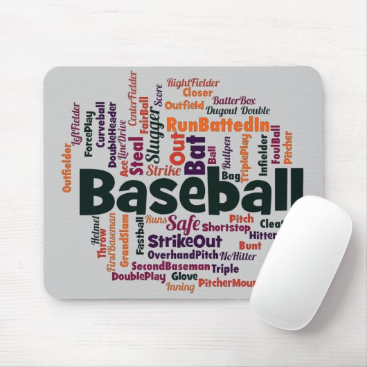 Tapis De Souris Cloud de baseball Word (Avec souris)