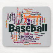 Tapis De Souris Cloud de baseball Word (Devant)