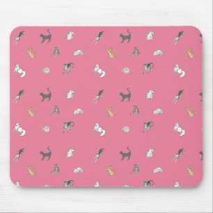 Tapis De Souris clowder de chats en tasse rose set de table de ser