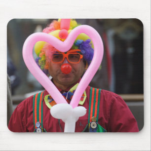 Tapis De Souris Clown au coeur rose