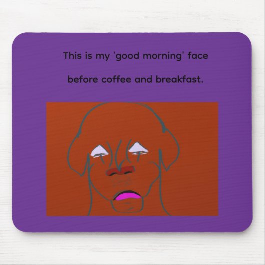 Tapis De Souris Clown-Faced Dog Cartoon Sketch (Devant)