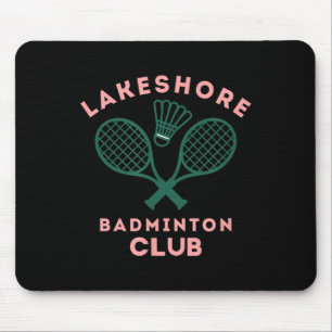 Tapis De Souris Club de badminton mignon du bord du lac Preppy Gra