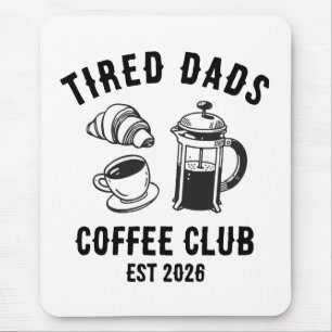 Tapis De Souris Club de café des papas fatigués rétro personnalisé