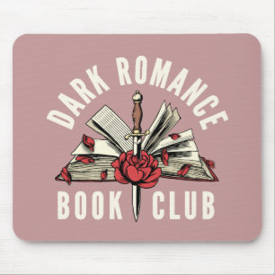 Tapis De Souris Club de lecture de romance sombre Fleur rouge rose
