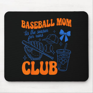 Tapis De Souris Club de maman de baseball c'est la saison des cour