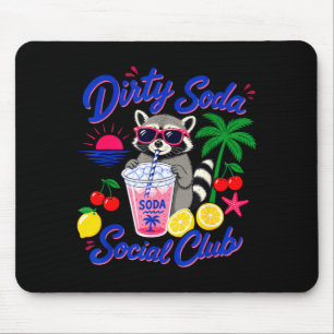 Tapis De Souris Club social de soda sale rétro raton laveur été