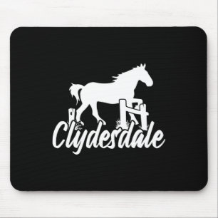 Tapis De Souris Clydesdale Ébauche Cheval Pun Horseback équitation