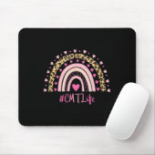 Tapis De Souris Cmt Infirmière Empreinte de léopard Boho Rainbow N (Avec souris)