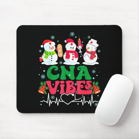 Tapis De Souris Cna Vibes Nurse Snowman Stethoscope Santa Funny Ch (Avec souris)