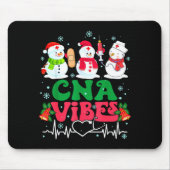 Tapis De Souris Cna Vibes Nurse Snowman Stethoscope Santa Funny Ch (Devant)