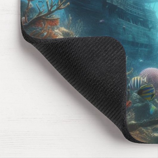 Tapis De Souris Coastal/nautical tiger shark & coral reef (Coin)