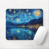 Tapis De Souris Coastal Night Sky Van Gogh Inspired (Avec souris)