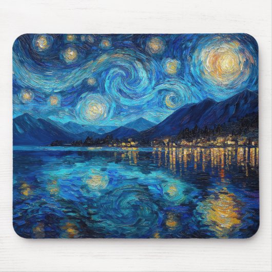Tapis De Souris Coastal Night Sky Van Gogh Inspired (Devant)