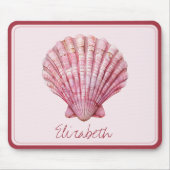 Tapis De Souris Coastal rose coquille personnalisée (Devant)