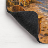 Tapis De Souris Coastal Sunset Sailing Mouse Pad (Coin)