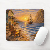 Tapis De Souris Coastal Sunset Sailing Mouse Pad (Avec souris)