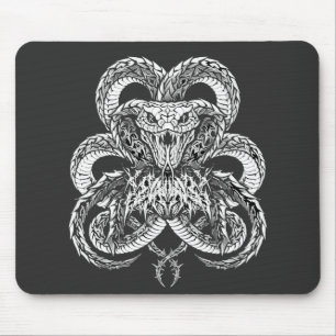 Tapis De Souris Cobra Art Déco argent Graphisme de ligne ornemen