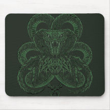 Cobra Art Déco vert | Serpent symétrique ornementa