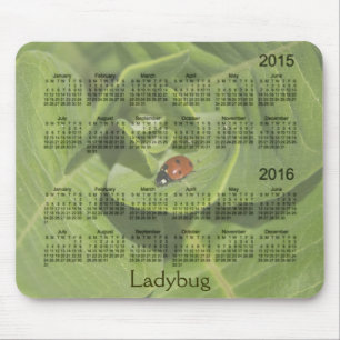 Tapis De Souris Coccinelle calendrier Mousepad de 2 ans 2015-2016