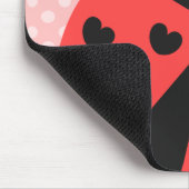 Tapis De Souris Coccinelle mignonne avec les coeurs noirs et le (Coin)