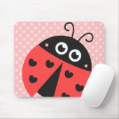 Tapis De Souris Coccinelle mignonne avec les coeurs noirs et le (Avec souris)