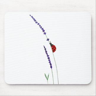 Tapis De Souris coccinelle rouge et lavande violette