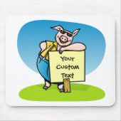 Tapis De Souris Cochon avec panneau (Devant)