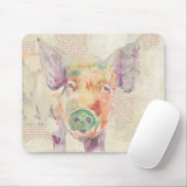 Tapis De Souris Cochon de collier de la ferme (Avec souris)