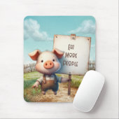 Tapis De Souris Cochon - Manger plus de gens (Avec souris)