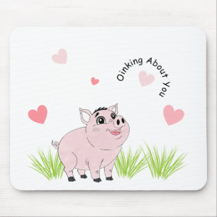 Tapis De Souris Cochon rose mignon pour la Saint-Valentin