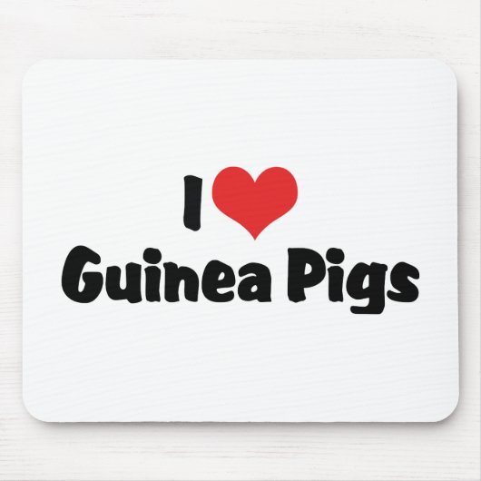 Tapis De Souris Cochons d'Inde à coeur que j'aime (Devant)
