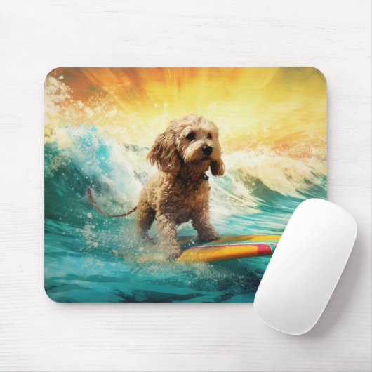 Tapis De Souris Cockapoo Beach Surf Paining (Avec souris)