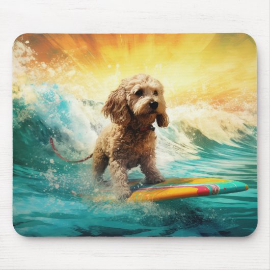 Tapis De Souris Cockapoo Beach Surf Paining (Devant)