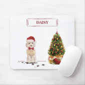 Tapis De Souris Cockapoo Champagne drôle de Noël avec arbre (Avec souris)