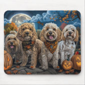 Tapis De Souris Cockapoo Halloween Éffrayant (Devant)