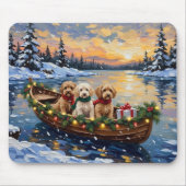 Tapis De Souris Cockapoo Noël Bateau Fêtes (Devant)
