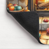 Tapis De Souris Cockapoo Sitting by Fireplace with Christmas Light (Coin)