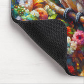 Tapis De Souris Cockatoo aux fleurs colorées (Coin)