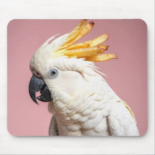 Tapis De Souris Cockatoo Drôle Avec Crest Fries Français