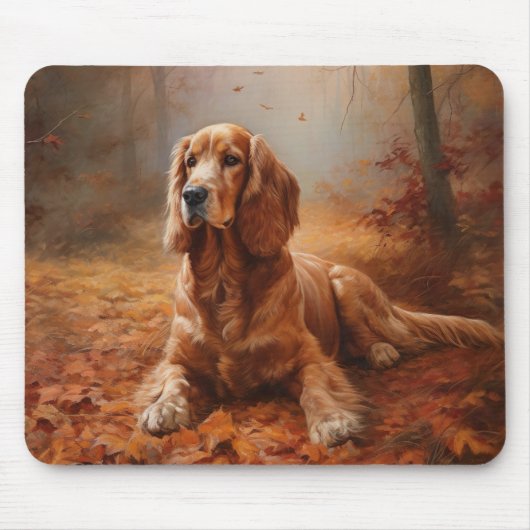 Tapis De Souris Cocker Spaniel à l'automne Feuilles automne Inspir (Devant)