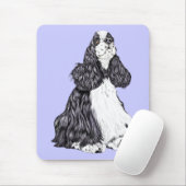Tapis De Souris Cocker Spaniel BW Parti (Avec souris)