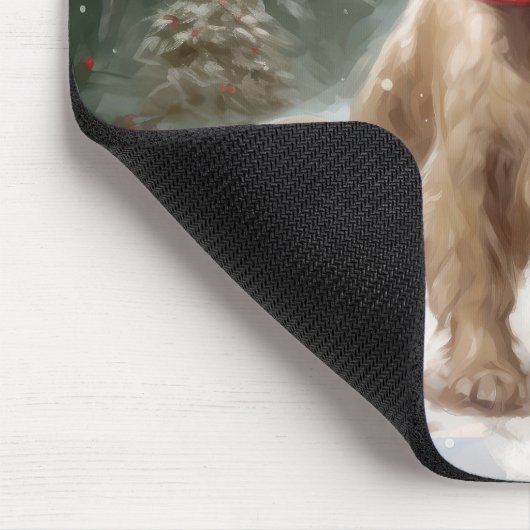 Tapis De Souris Cocker Spaniel Chien dans Noël de neige (Coin)