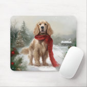 Tapis De Souris Cocker Spaniel Chien dans Noël de neige (Avec souris)