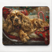Tapis De Souris Cocker Spaniel Chien Festif de Noël (Devant)
