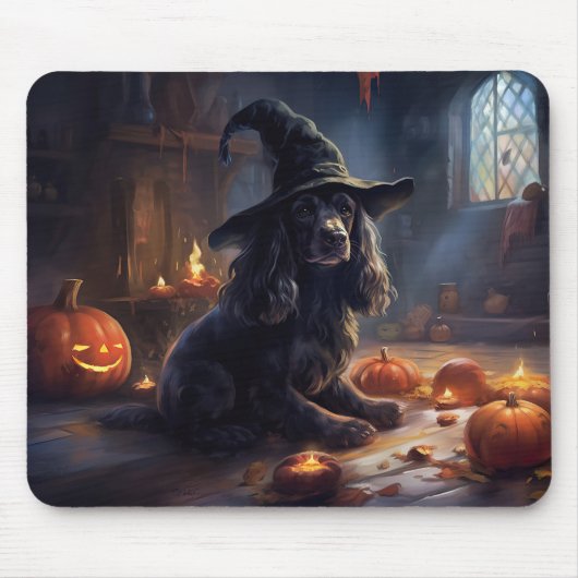 Tapis De Souris Cocker Spaniel Citrouilles Halloween effrayant (Devant)